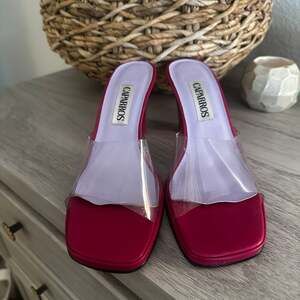 Caparros Clear Strap Block Heels (Pink)